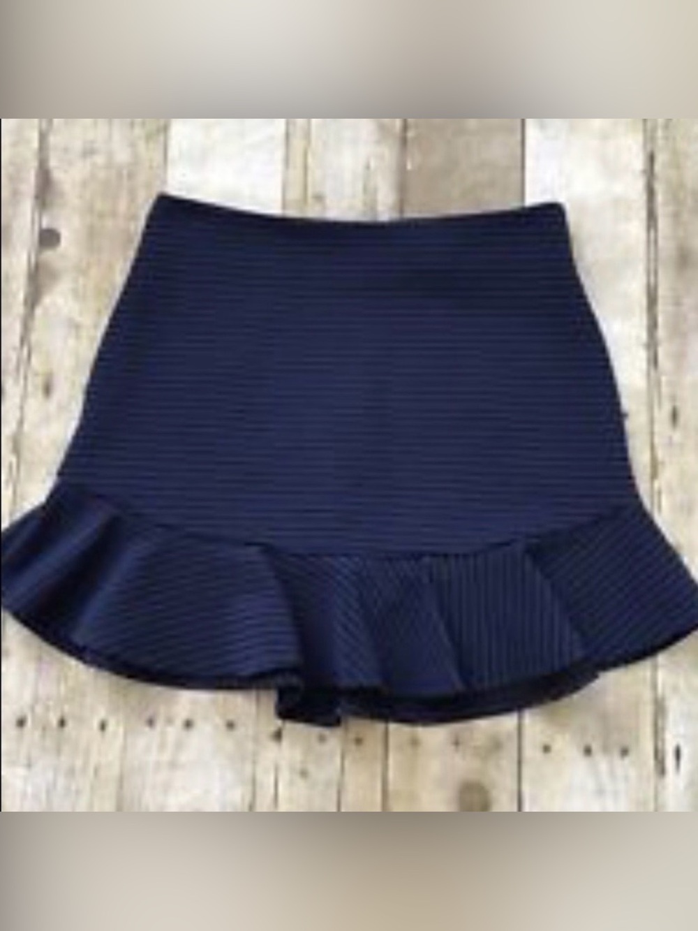 BCBGeneration Women's Blue Black Skirt flare ruffled hem .
